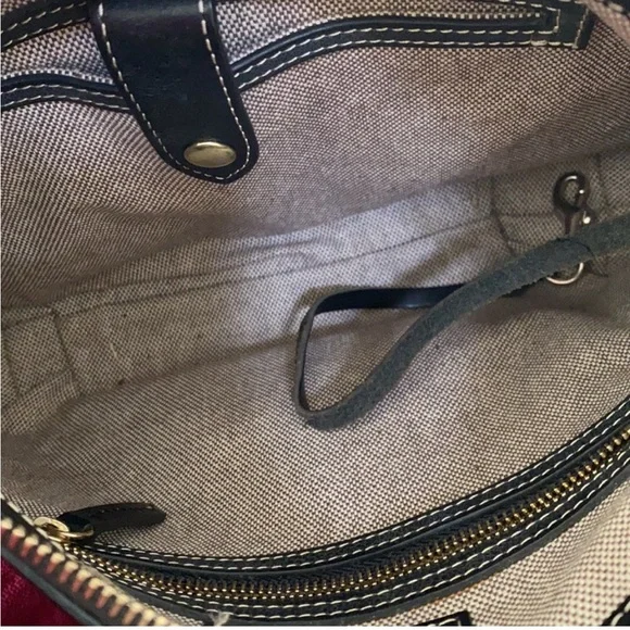 Dooney & Bourke Black and Tan Shoulder Bag with Adjustable Strap - Picture 5 of 9